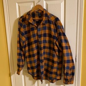 Uniqlo Plaid Men’s Long Sleeve Top Size L 100% Cotton